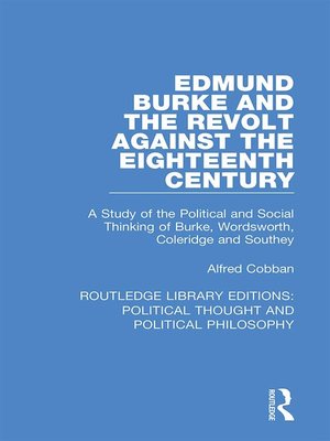 cover image of Edmund Burke and the Revolt Against the Eighteenth Century